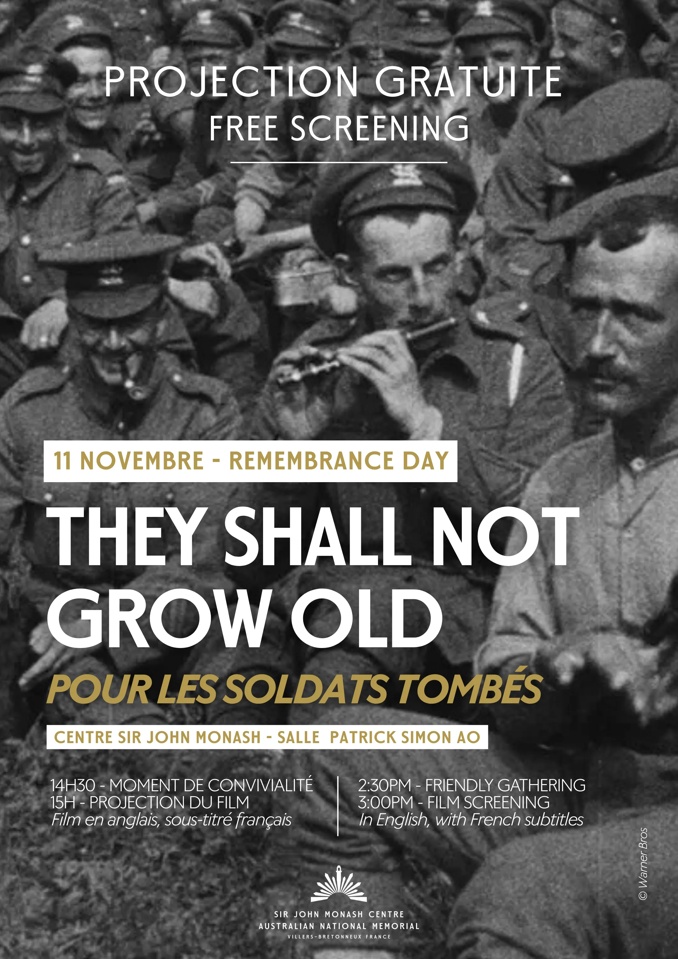 11 Novembre - Projection "Pour les soldats tombés" de Peter Jackson